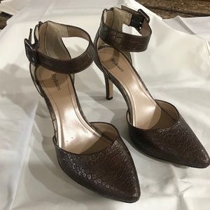 Women’s Faux Alligator Ankle Strap Heels